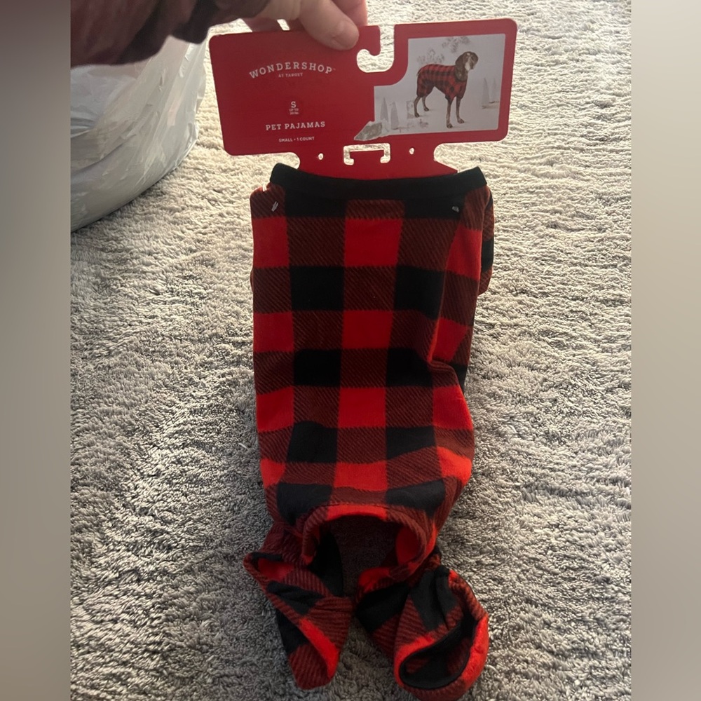 - Plaid dog pajama